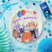 Assiettes En Carton Joyeux Anniversaire Chat Funny Plaques papier (Fête)