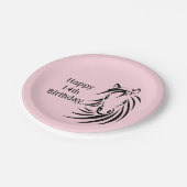 Assiettes En Carton Joyeux Anniversaire Cheval avec âge pour fille (Angle)