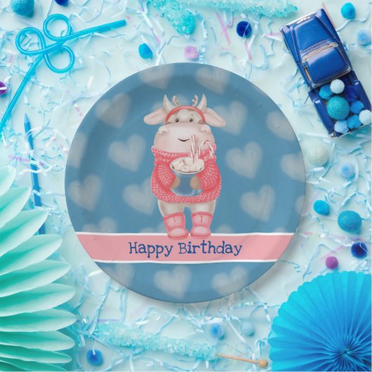 Assiettes En Carton Joyeux Anniversaire Chocolat Chaud Plaque en papie (Fête)