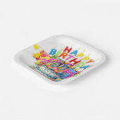 Assiettes En Carton Joyeux anniversaire coloré (Angulaire)