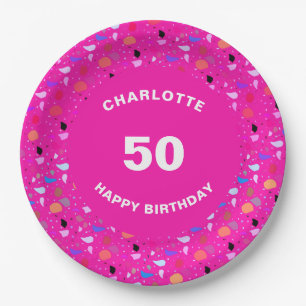 Assiettes En Carton Joyeux Anniversaire Colorful Custom Nom d'âge