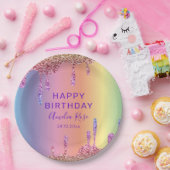 Assiettes En Carton Joyeux anniversaire Colorful Parties scintillant D (Fête)