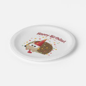 Assiettes En Carton Joyeux anniversaire ! Confetti Hedgehog (Angle)