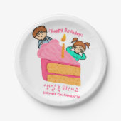 Assiettes En Carton Joyeux Anniversaire coréen Hangeul (Devant)