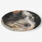 Assiettes En Carton Joyeux anniversaire Cute Bernedoodle (Angle)