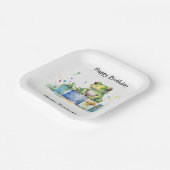 Assiettes En Carton Joyeux Anniversaire Cute Grenouille verte avec cad (Angulaire)