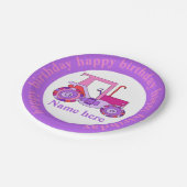 Assiettes En Carton Joyeux Anniversaire de la fillette rose (Angle)