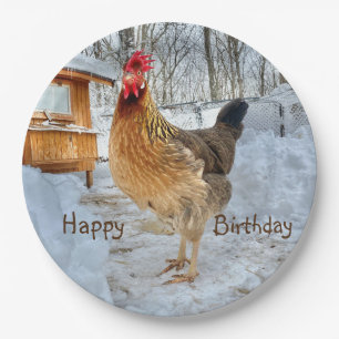 Assiettes En Carton Joyeux anniversaire de poulet digéré