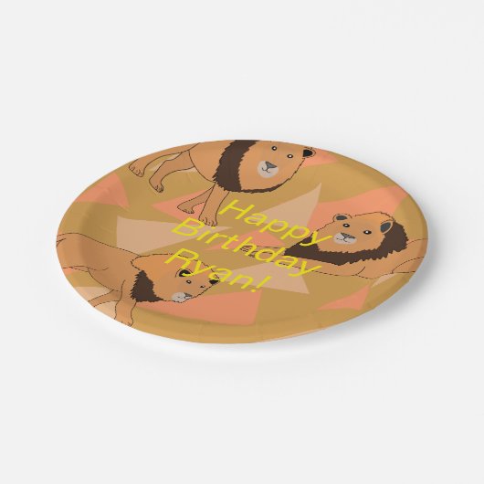 Assiettes En Carton Joyeux anniversaire des lions (Angle)