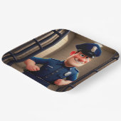 Assiettes En Carton Joyeux anniversaire du policier (Angulaire)