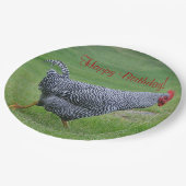 Assiettes En Carton Joyeux Anniversaire du poulet (Angle)