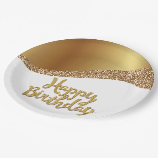 Assiettes En Carton Joyeux anniversaire élégant (Angle)