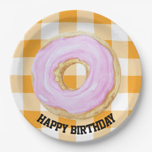 Assiettes En Carton Joyeux anniversaire en vichy plaques de papier