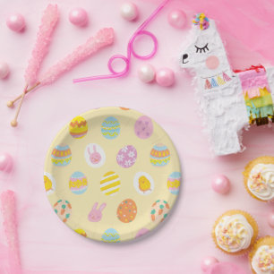 Assiettes En Carton Joyeux Anniversaire Enfants Jaune Motif Œuf Aquare