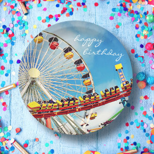 Assiettes En Carton Joyeux anniversaire Ferris Wheel Roller Dessous de