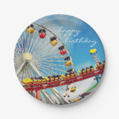 Assiettes En Carton Joyeux anniversaire Ferris Wheel Roller Dessous de (Devant)