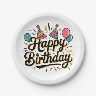 Assiettes En Carton Joyeux Anniversaire Festif
