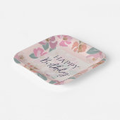 Assiettes En Carton Joyeux Anniversaire Fleurs de printemps colorées (Angulaire)