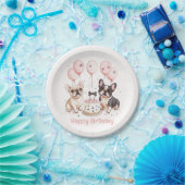 Assiettes En Carton Joyeux Anniversaire Français Bulldogs Anniversaire (Fête)