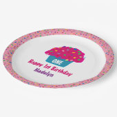 Assiettes En Carton Joyeux Anniversaire Frosted Cupcake Rainbow Sprink (Angle)