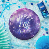 Assiettes En Carton Joyeux Anniversaire Galaxy Stars Extérieur Partie (Fête)