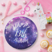 Assiettes En Carton Joyeux Anniversaire Galaxy Stars Extérieur Partie (Fête)