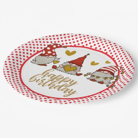 Assiettes En Carton Joyeux Anniversaire Gomes Plaque en papier (Angle)