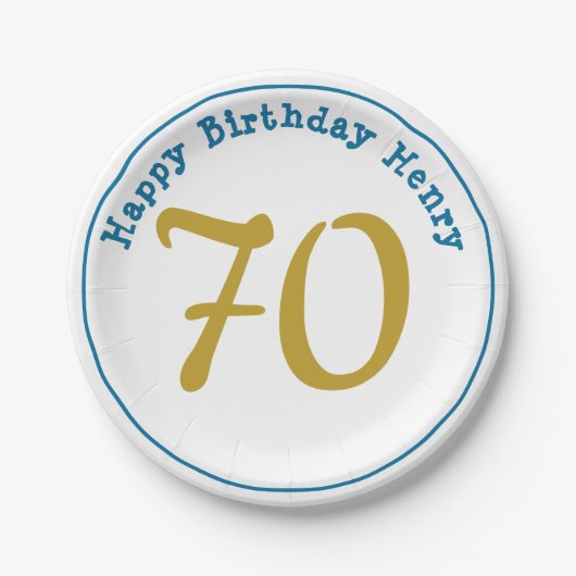 Assiettes En Carton Joyeux Anniversaire Hommes Numéro d'âge Plaques en (Devant)