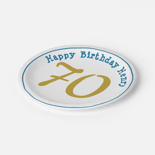 Assiettes En Carton Joyeux Anniversaire Hommes Numéro d'âge Plaques en (Angle)