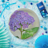 Assiettes En Carton Joyeux Anniversaire Hydrangea (Fête)