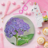 Assiettes En Carton Joyeux Anniversaire Hydrangea (Fête)