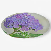 Assiettes En Carton Joyeux Anniversaire Hydrangea (Angle)