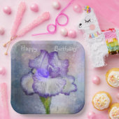 Assiettes En Carton Joyeux anniversaire Iris Plaques de papier (Fête)