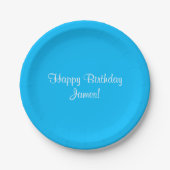 Assiettes En Carton Joyeux anniversaire (James) Nom ici (Devant)