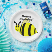 Assiettes En Carton Joyeux Anniversaire Jaune Bumble Bee (Fête)