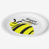 Assiettes En Carton Joyeux Anniversaire Jaune Bumble Bee (Angle)