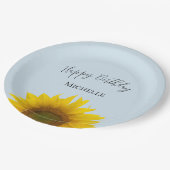 Assiettes En Carton Joyeux Anniversaire Jaune Tournesol Élégant (Angle)