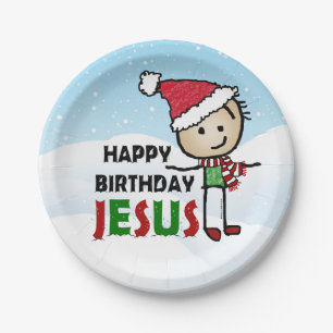Assiettes En Carton Joyeux anniversaire Jésus
