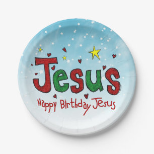 Assiettes En Carton Joyeux anniversaire Jésus