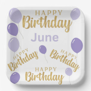 Assiettes En Carton Joyeux anniversaire Juin anniversaires Plaque papi