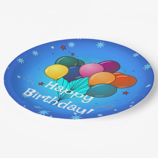 Assiettes En Carton Joyeux anniversaire...l'heure de la fête ! (Angle)