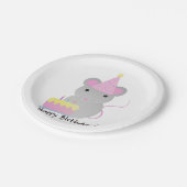 Assiettes En Carton Joyeux Anniversaire mignonne Souris de fête (Angle)