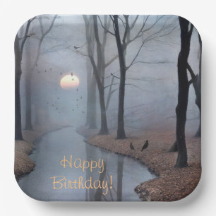 Assiettes En Carton Joyeux anniversaire Misty Morning