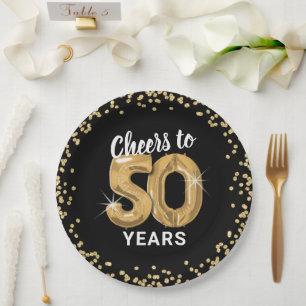 Assiettes En Carton Joyeux Anniversaire Moderne 50 Ans