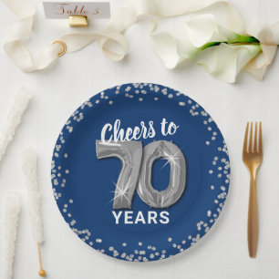Assiettes En Carton Joyeux Anniversaire Moderne 70 Ans