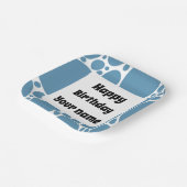 Assiettes En Carton Joyeux anniversaire, motif bleu (Angulaire)