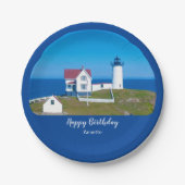 Assiettes En Carton Joyeux Anniversaire Nubble Lighthouse (Devant)