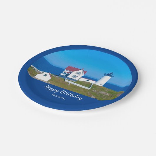 Assiettes En Carton Joyeux Anniversaire Nubble Lighthouse (Angle)