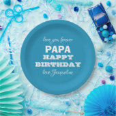 Assiettes En Carton Joyeux anniversaire PAPA Script Nom Modern Chic (Fête)
