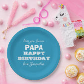 Assiettes En Carton Joyeux anniversaire PAPA Script Nom Modern Chic (Fête)
